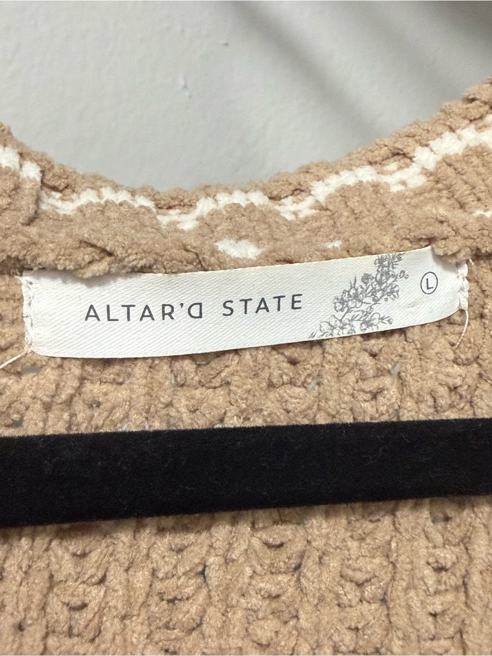 Altar’d State Cozy Cable Knit V-Neck Cardigan Sweater - Beige - Picture 2 of 5